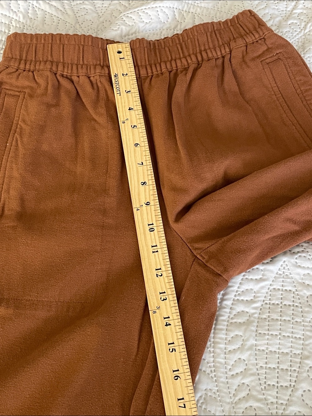 Madewell Rust-Brown High-Rise Elastic Waist Track Pants - Picture 9 of 10